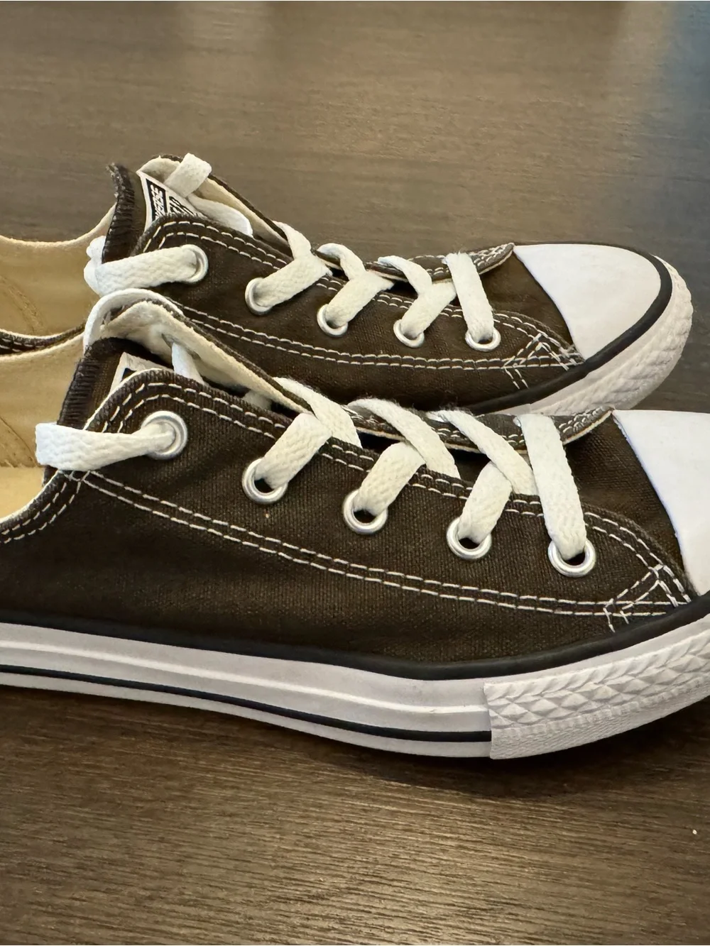 Converse Kids Low Top Sneakers - Brown and White